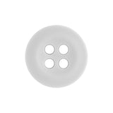 Uniform Shirt Buttons: white, four-hole melamine button shown on a plain white background, viewed from above—perfect for uniform shirts.