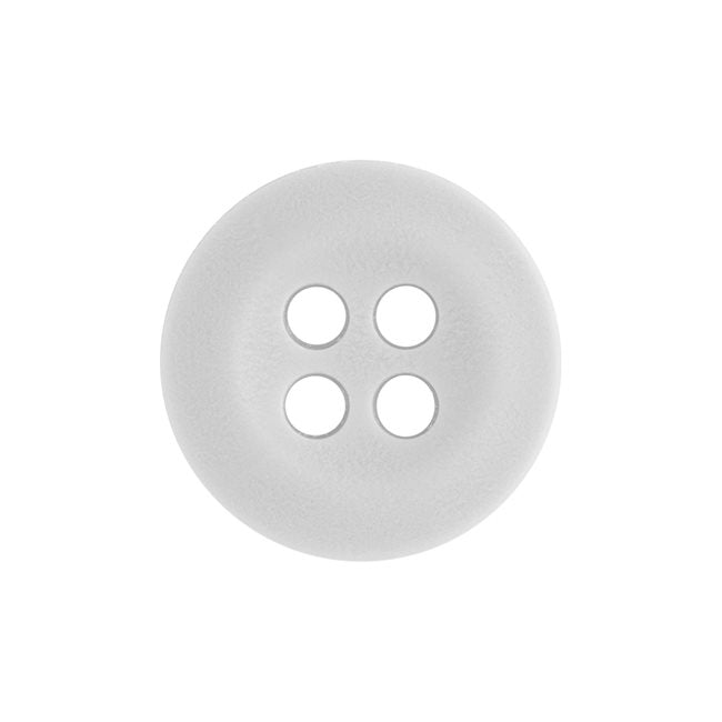 Uniform Shirt Buttons: white, four-hole melamine button shown on a plain white background, viewed from above—perfect for uniform shirts.