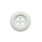 White round Rubber Shirt Button with four holes is scratchproof and shown from above on a plain white background—perfect for kids' clothing.