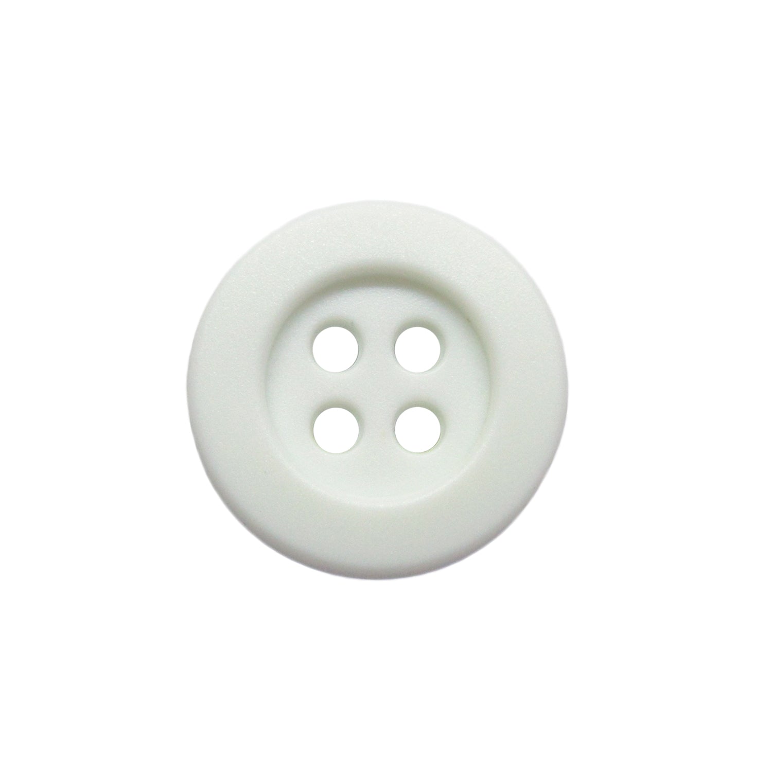 White round Rubber Shirt Button with four holes is scratchproof and shown from above on a plain white background—perfect for kids' clothing.