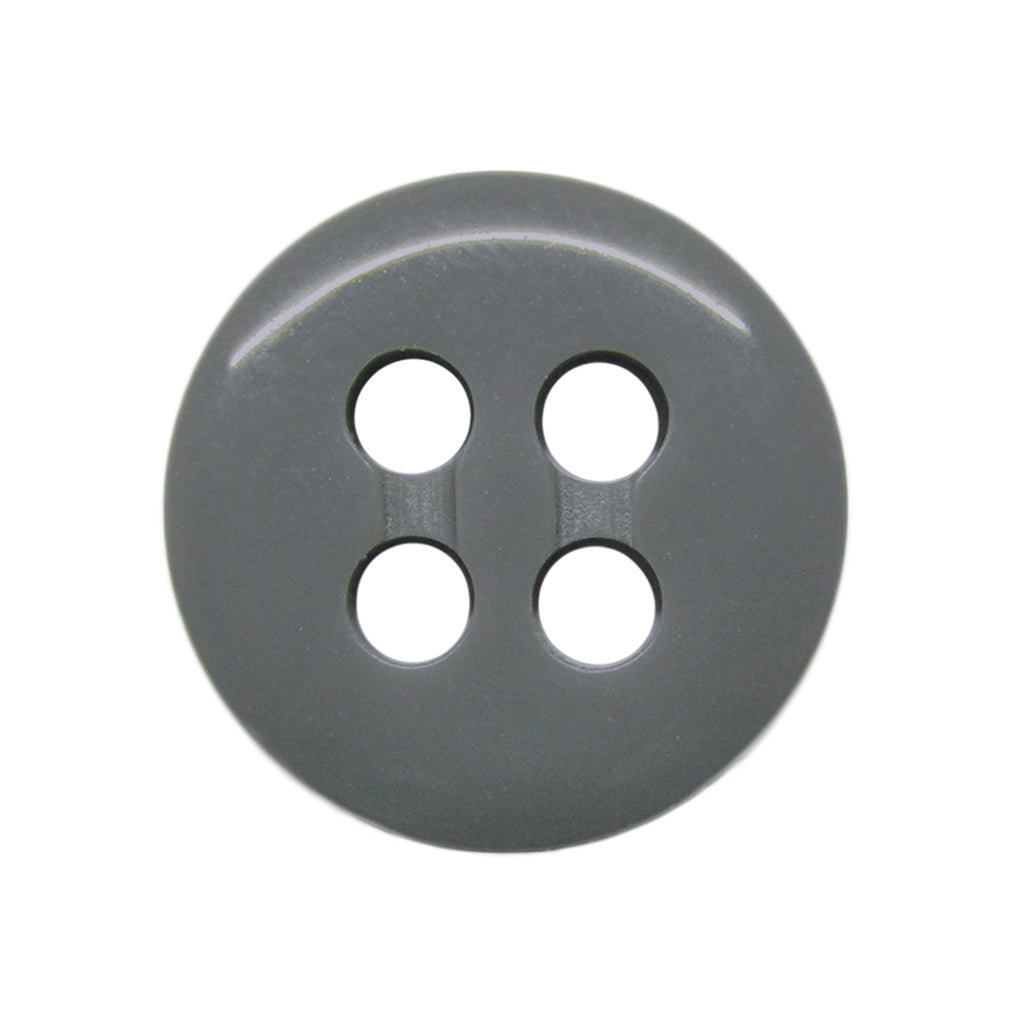 A round gray Trouser Fly Pant Button with four holes, shown from above on a white background.