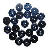 A set of Commercial Food Service Buttons in black nylon, ideal as plain uniform buttons, displayed in a loose circular arrangement on a white background.