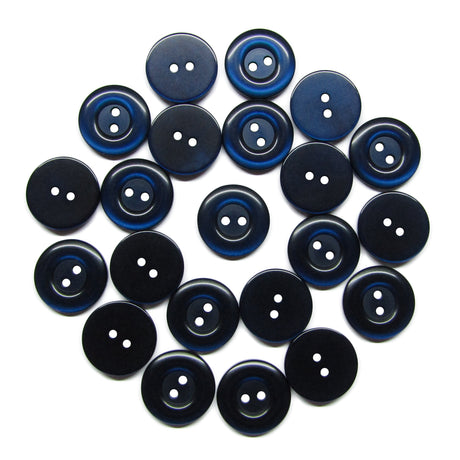 A set of Commercial Food Service Buttons in black nylon, ideal as plain uniform buttons, displayed in a loose circular arrangement on a white background.