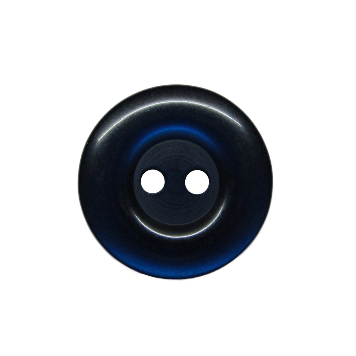 The Commercial Food Service Button is a round black nylon button with two holes, ideal for work uniforms, shown on a plain white background.