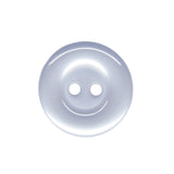 A shiny, white, two-hole Commercial Food Service Button viewed from above on a plain white background—ideal for classic work uniform needs.