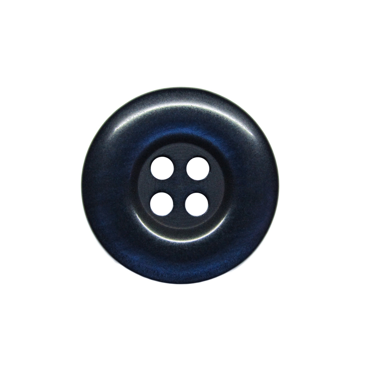 A round, dark blue Commercial Food Service Button with four holes, resembling classic work uniform buttons, is displayed on a white background.