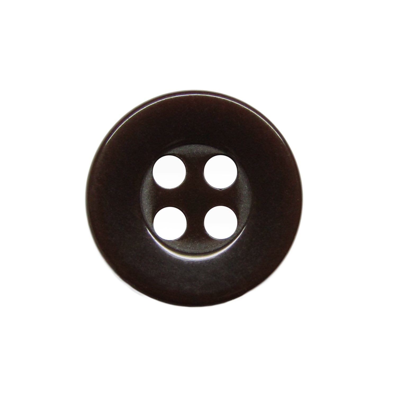 The Workshop Uniform Shirt Buttons are round, dark brown, made of durable nylon with four center holes—shown from above on a white background—ideal for use on workshop uniforms.