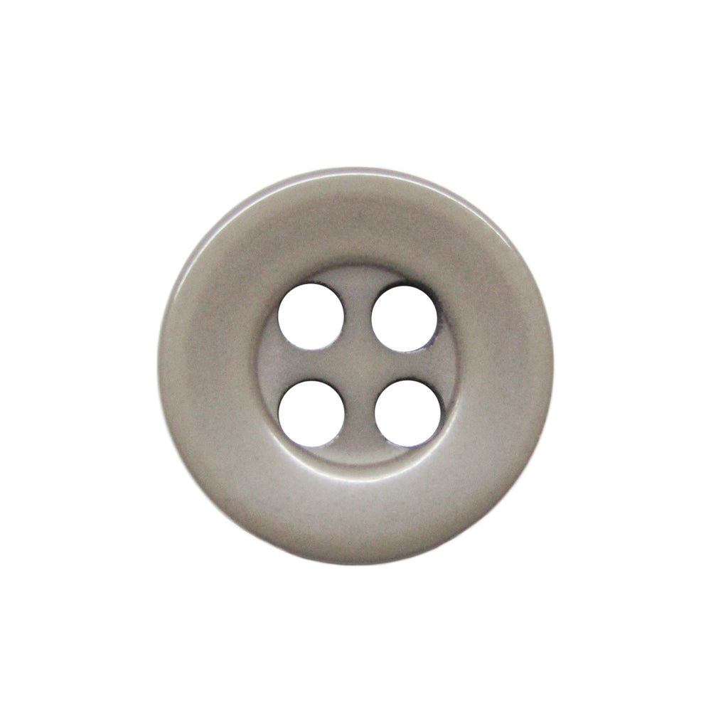 The Workshop Uniform Shirt Buttons are round, gray, four-hole buttons made of durable nylon and displayed on a white background—ideal for workshop uniforms.