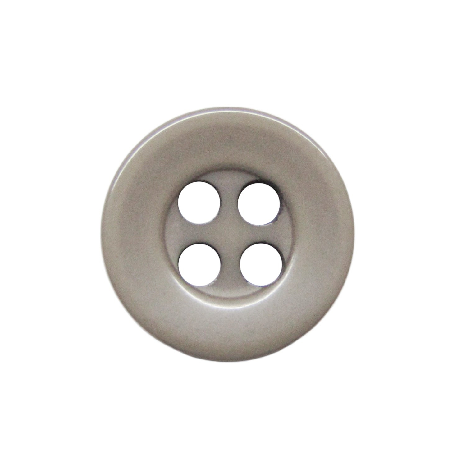 The Workshop Uniform Shirt Buttons are round, gray, four-hole buttons made of durable nylon and displayed on a white background—ideal for workshop uniforms.