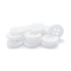 A collection of Workshop Uniform Shirt Buttons—small, round, durable nylon buttons with four holes each—is displayed on a white background.