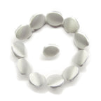 Thirteen Silk Satin Bridal Buttons are arranged in a spiral pattern with satin trim on a white background.