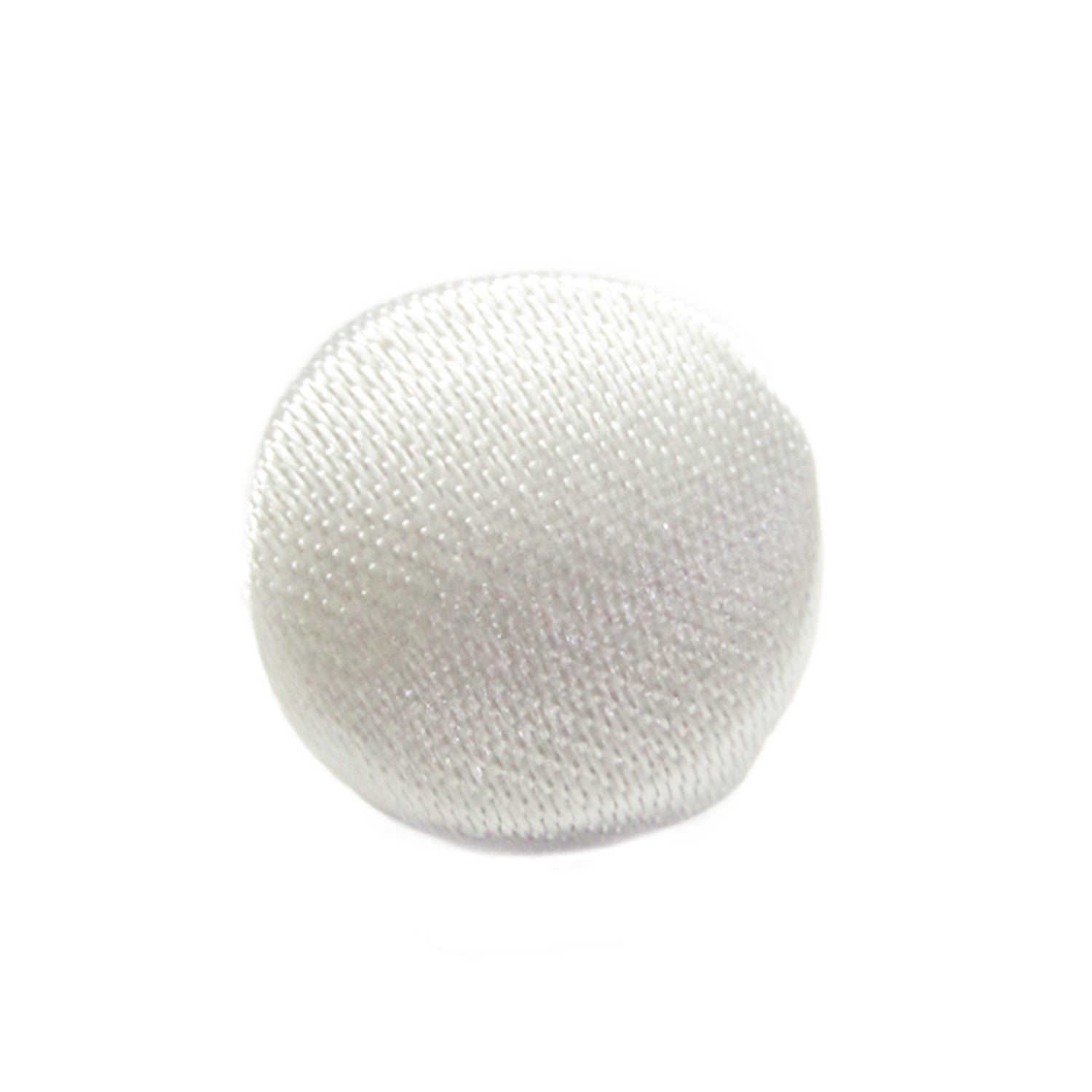 Silk Satin Bridal Buttons—round, white, and textured—evoke the look of a delicate mesh sponge, showcased against a plain white background.