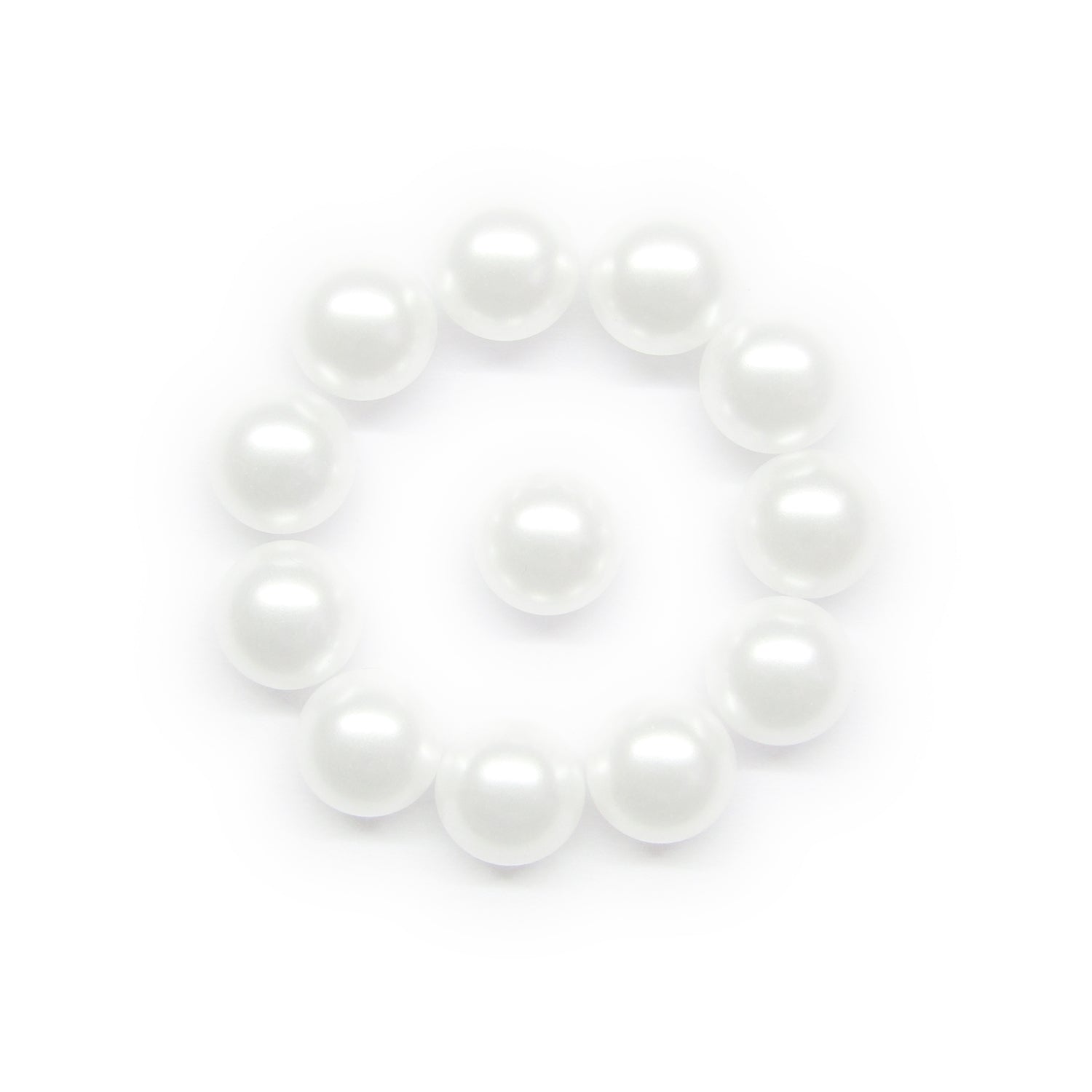 Dome Shaped Pearly Bridal Buttons with Flat Back Loop Affixture