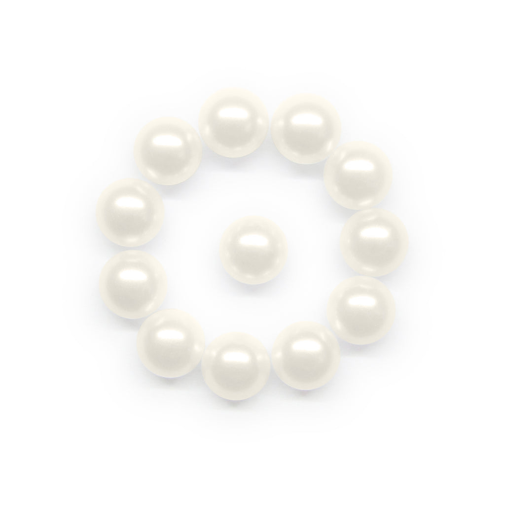 Dome Shaped Pearly Bridal Buttons with Flat Back Loop Affixture