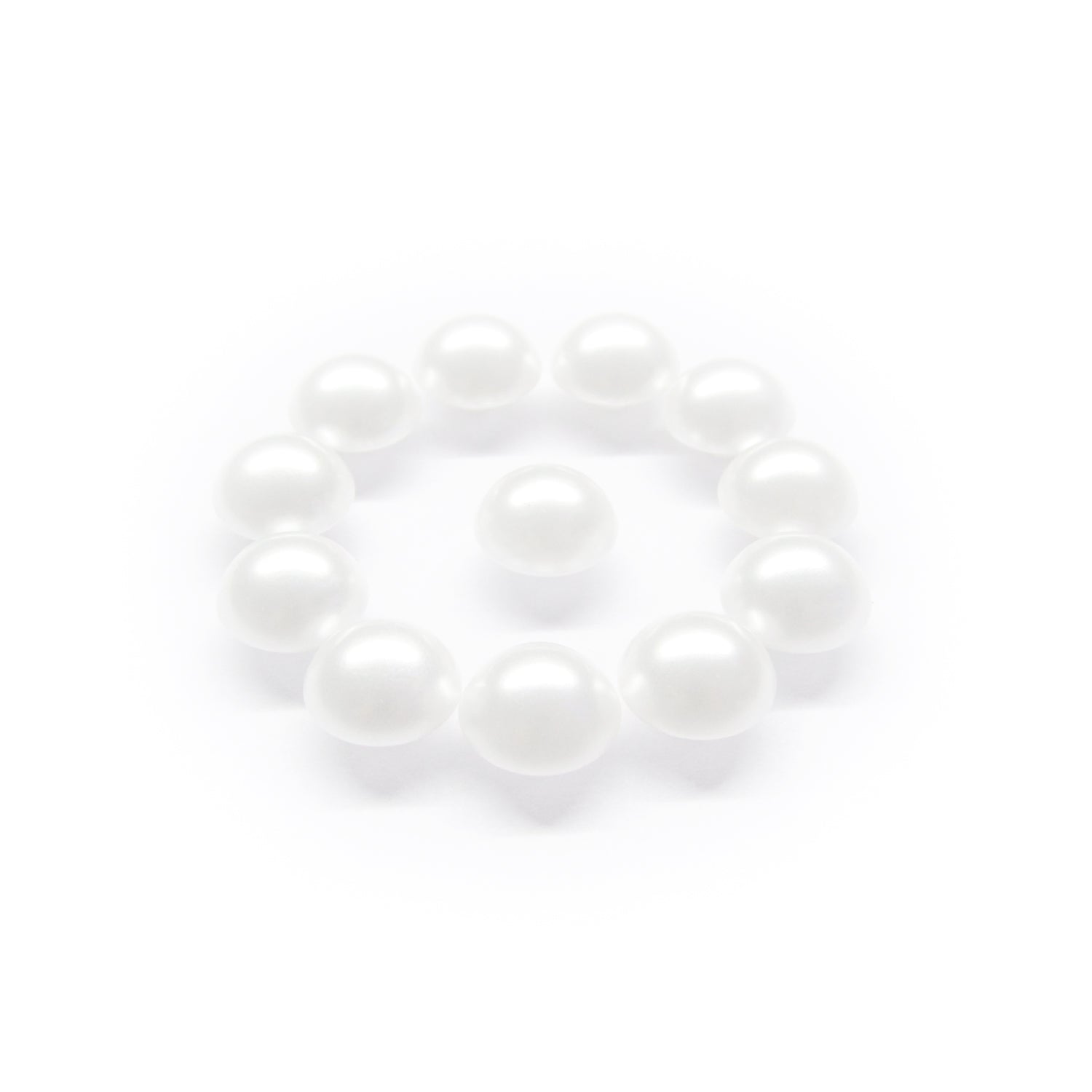 Dome Shaped Pearly Bridal Buttons with Flat Back Loop Affixture