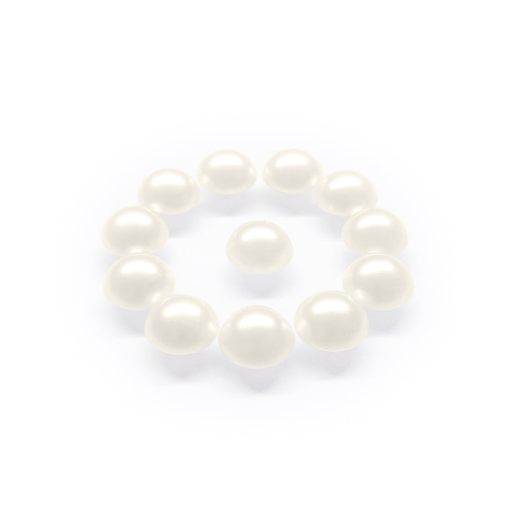 Dome Shaped Pearly Bridal Buttons with Flat Back Loop Affixture