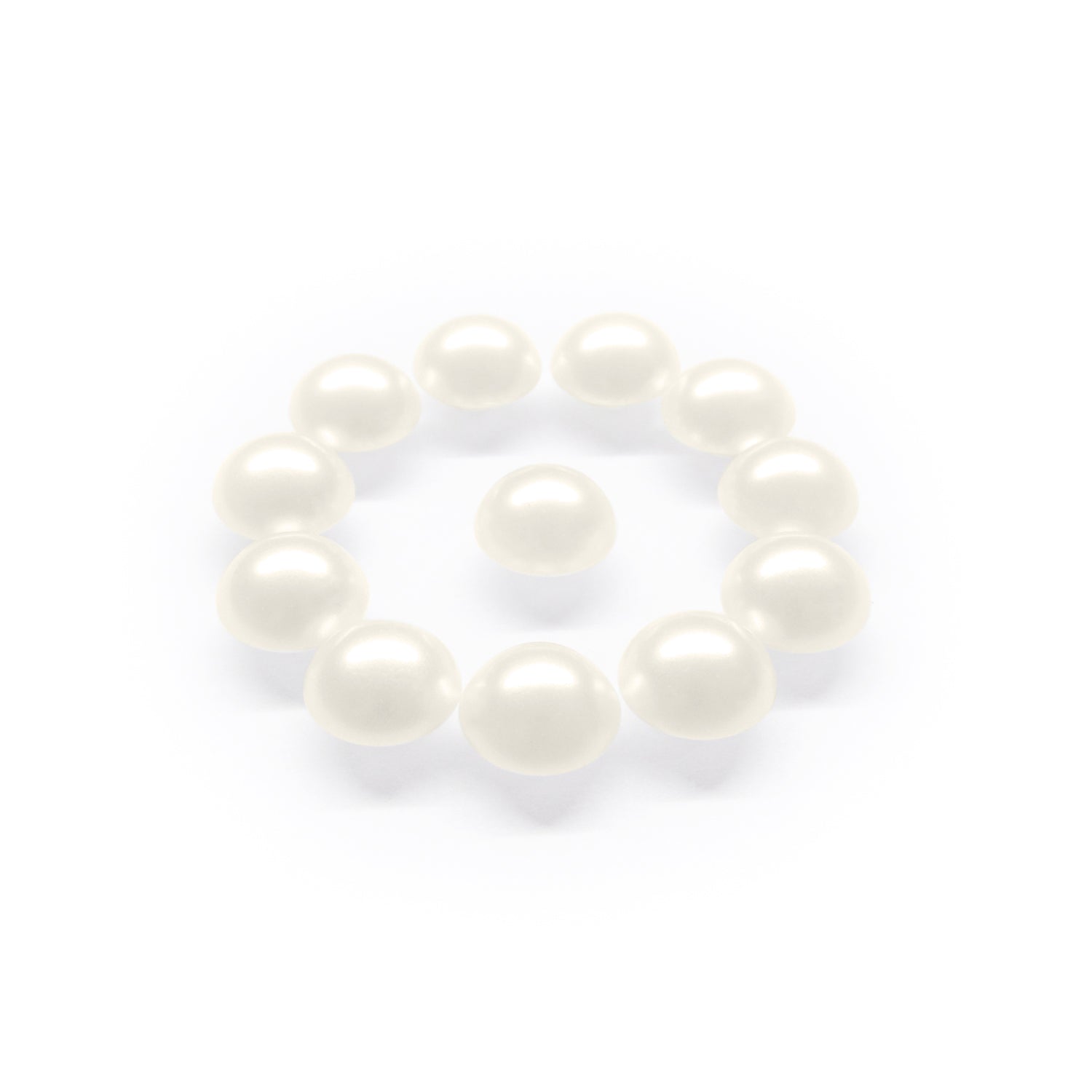 Dome Shaped Pearly Bridal Buttons with Flat Back Loop Affixture