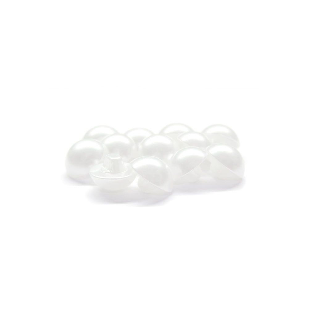 Dome Shaped Pearly Bridal Buttons with Flat Back Loop Affixture