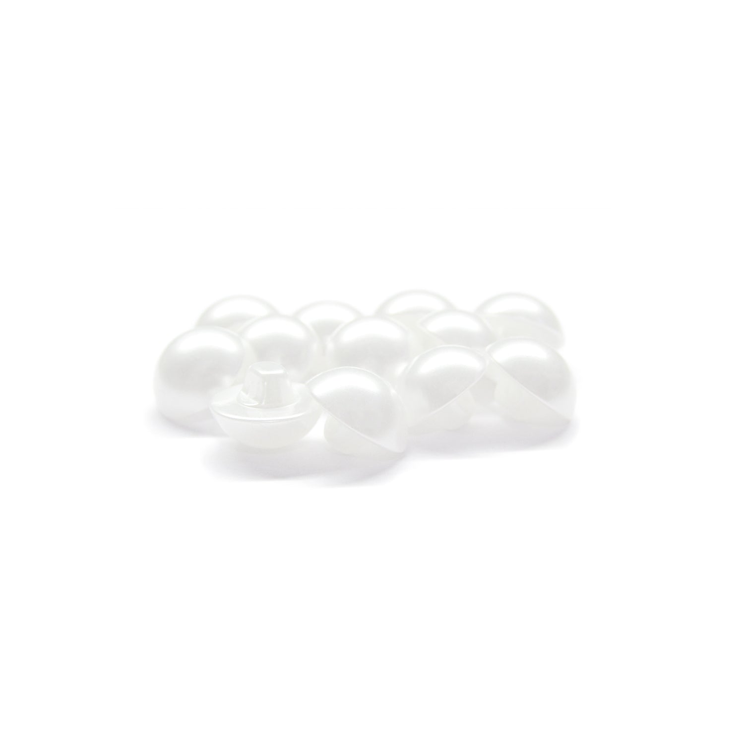 Dome Shaped Pearly Bridal Buttons with Flat Back Loop Affixture
