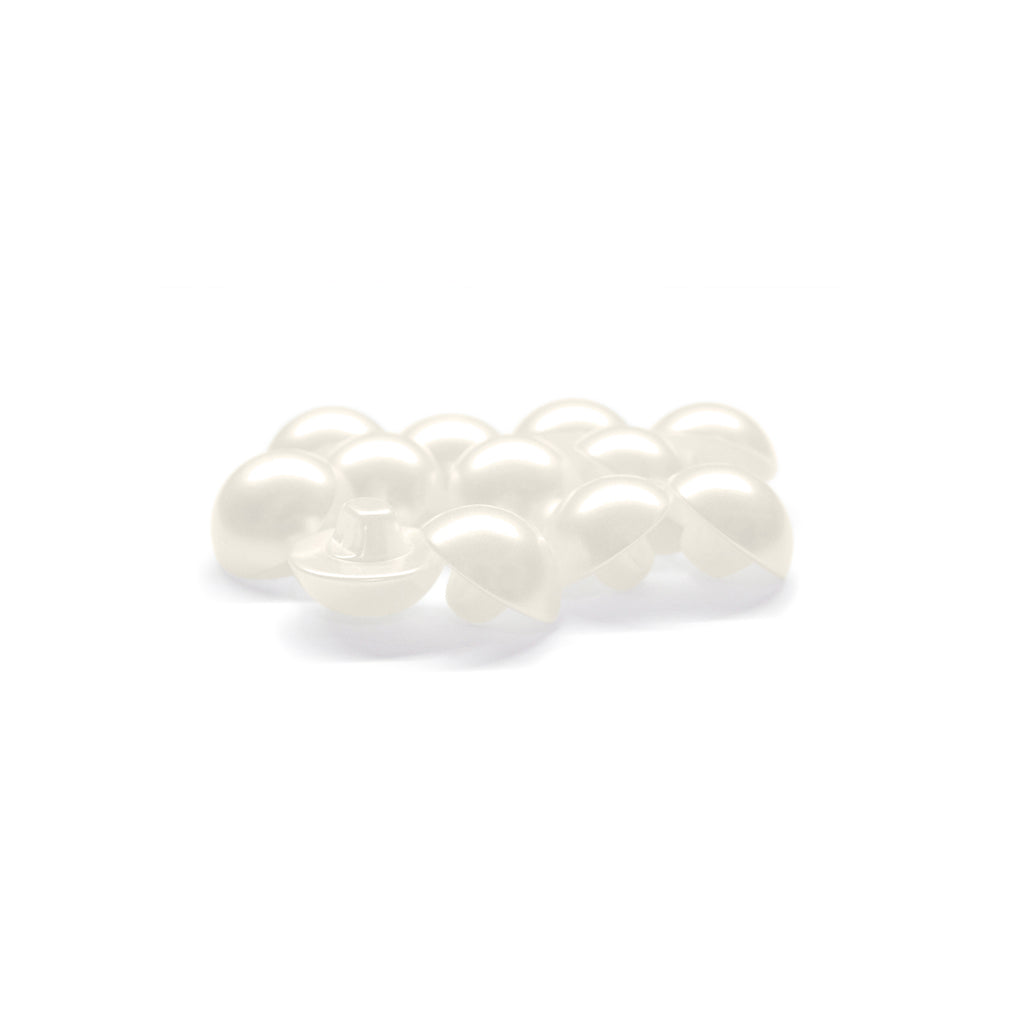 Dome Shaped Pearly Bridal Buttons with Flat Back Loop Affixture