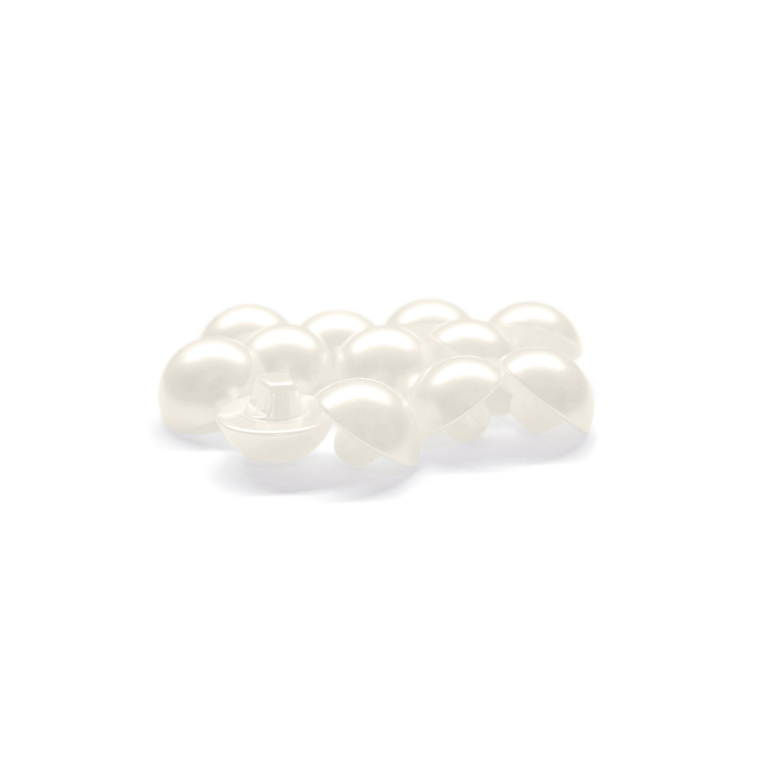 Dome Shaped Pearly Bridal Buttons with Flat Back Loop Affixture