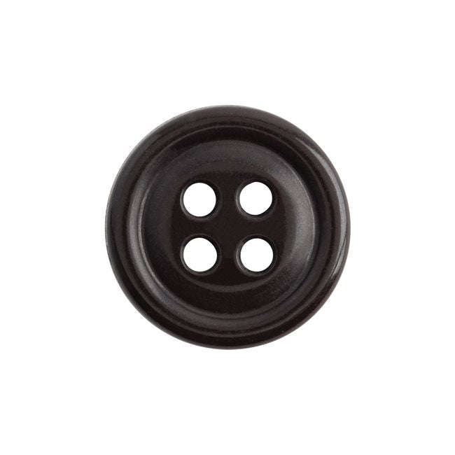 Cargo Utility Pant Buttons – round black four-hole nylon replacements, ideal for shirts or cargo pants.
