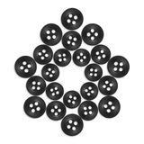 Twenty Replacement Shirt Buttons, known for their durability, are arranged in a star shape on a white background.