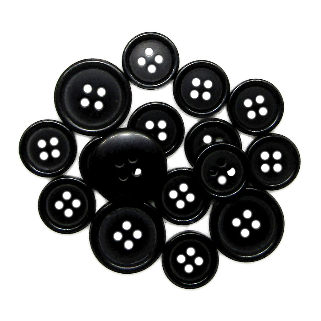 Premium Suit Buttons, including black blazer and suit buttons, are arranged on a white background.