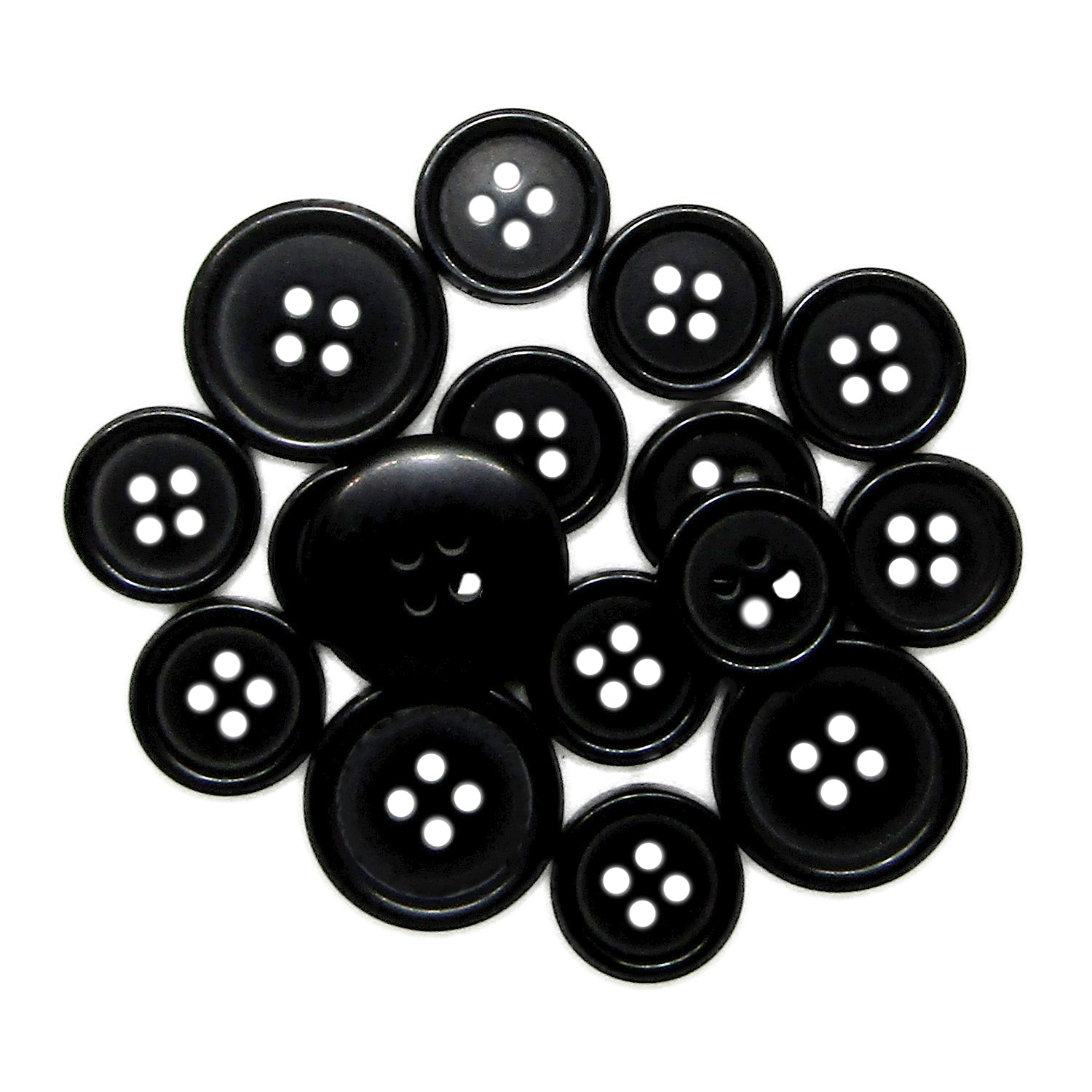 Premium Suit Buttons, including black blazer and suit buttons, are arranged on a white background.
