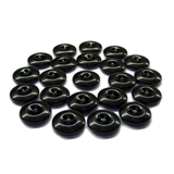 Twenty-seven black, round Work Pants Buttons arranged in a circle on a white background—perfect as replacement fasteners or for industrial work pants.