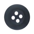 A black, round Khakis, Chinos and Casual Cotton Pant Button with four holes, shown from above on a white background.