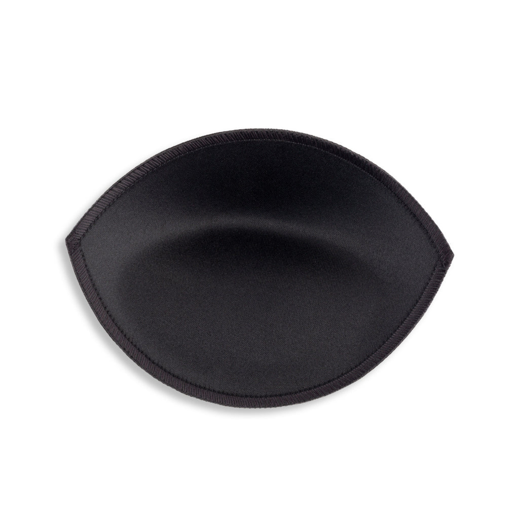 A single black Padded Bra Cup Insert with a curved, oval shape is shown on a white background.