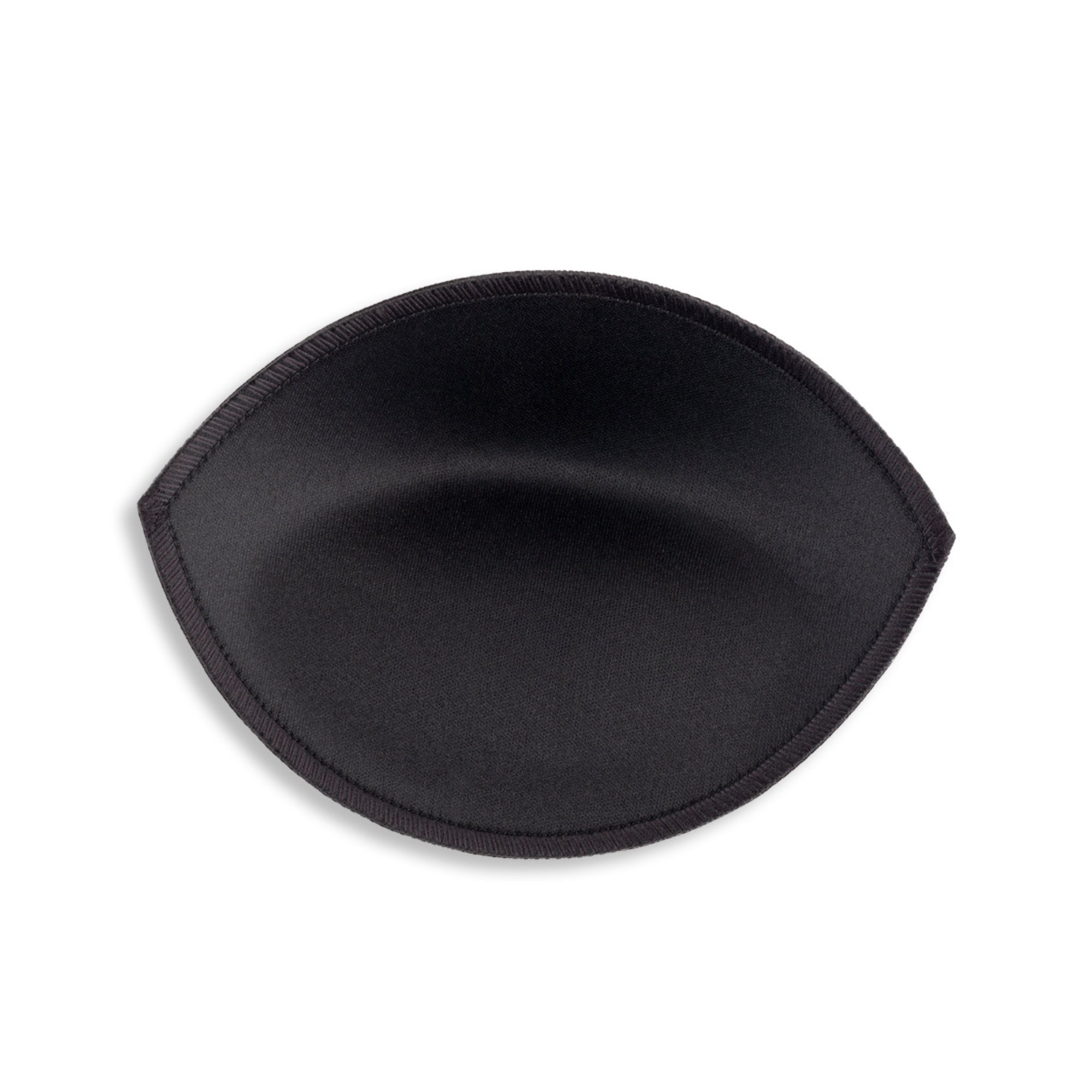 A single black Padded Bra Cup Insert with a curved, oval shape is shown on a white background.
