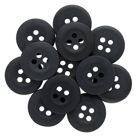 A cluster of round, four-hole Khakis, Chinos and Casual Cotton Pant Buttons—perfect replacements for nylon sewing projects or sturdy khaki pants.