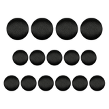 Three rows of Tuxedo Suit Buttons are arranged in increasing quantity from top to bottom on a white background.
