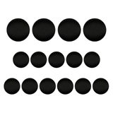 Four rows of Tuxedo Suit Buttons, each featuring black satin buttons arranged in rows with progressively fewer circles.