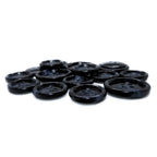 Premium Suit Buttons in black are displayed in a scattered pile on a white background.