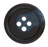 The Regular Suit Buttons are black, round, four-hole buttons with a lighter blue streak on one side—ideal as replacement buttons for suits.