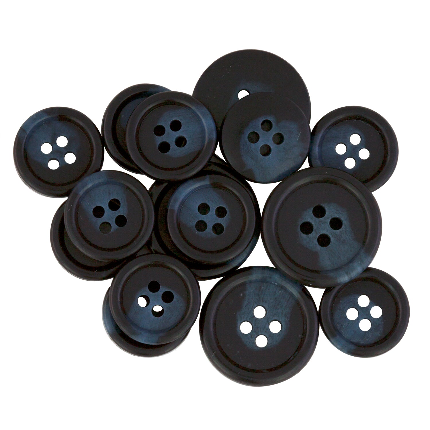 Regular Suit Buttons: a set of black buttons, ideal for suits or as replacement buttons on your favorite outfits.