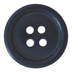 Standard Suit Buttons – round and black with four central holes, ideal as replacement buttons for blazers or suits. Shown from above on a white background.