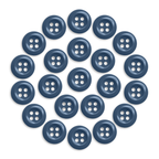 Twenty-two blue Work Shirt Buttons from the 22 Pack, arranged in a circle on a white background.