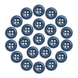 Twenty-four Work Shirt Buttons in blue, displayed in a circular arrangement on a white background.