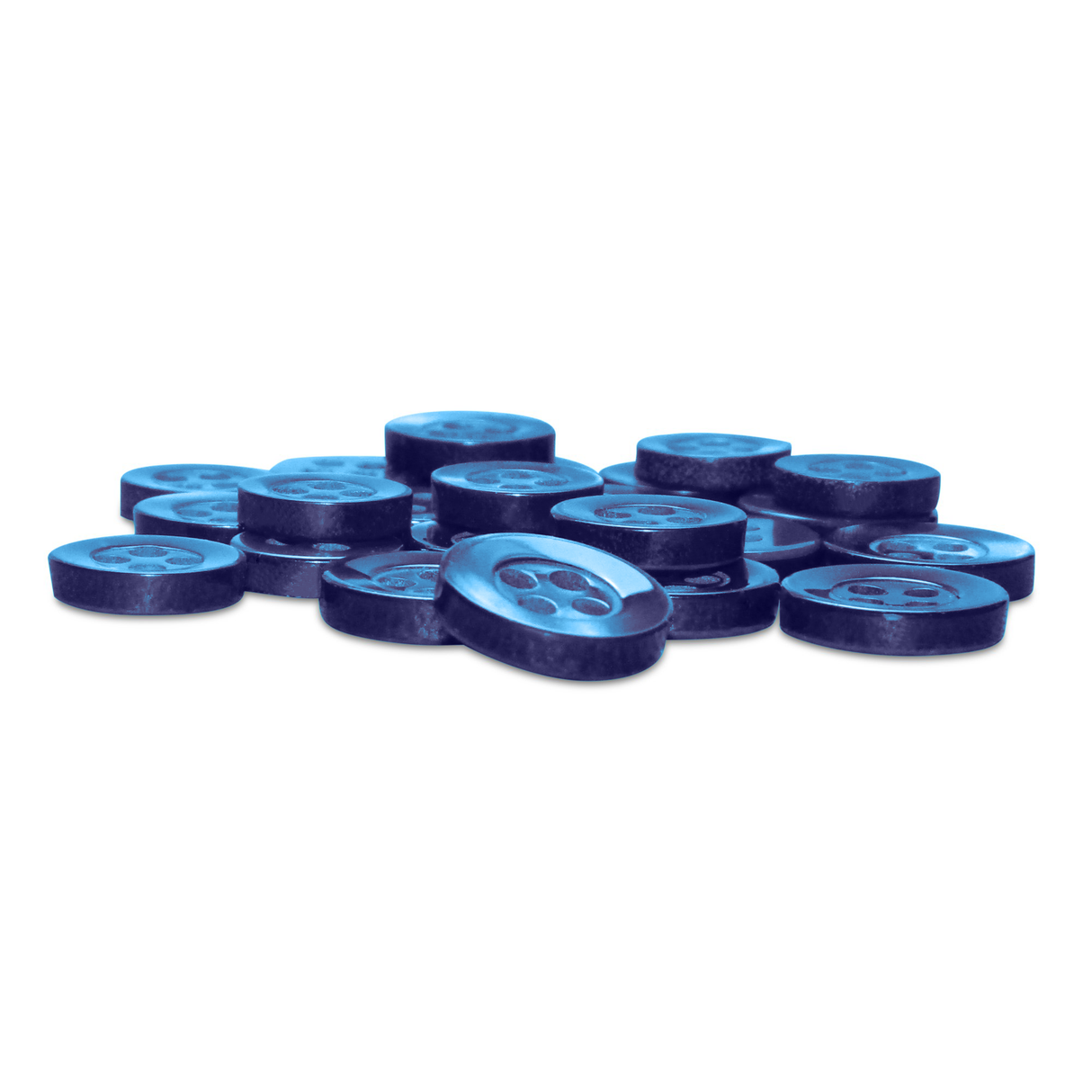 Replacement Shirt Buttons scattered on a white background, ideal for easily replacing lost or damaged dress shirt buttons.