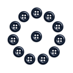 The Work Shirt Buttons 12 Pack features twelve black replacement buttons arranged in a circle with one black button at the center, all displayed on a white background.