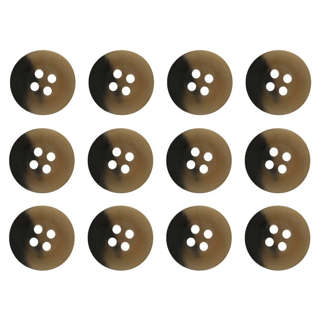 Twelve Khakis, Chinos and Casual Cotton Pant Buttons with four holes are neatly arranged in a grid on a white background.