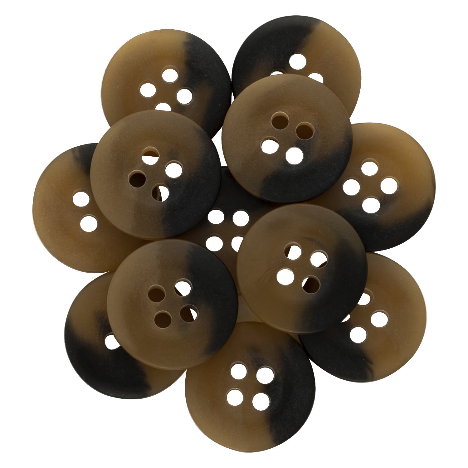 Khakis, Chinos and Casual Cotton Pant Buttons in brown and black, ideal as replacement pants buttons or for nylon sewing projects.