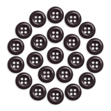 Twenty-four Work Shirt Buttons in black, arranged in a circular pattern on a white background.