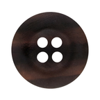Khakis, Chinos and Casual Cotton Pant Button: Dark brown round four-hole nylon button with a smooth, slightly glossy surface, shown from above on a white background.