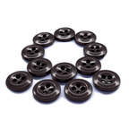 Twelve Work Shirt Buttons 12 Pack, durable and arranged in a Q shape on a white background.