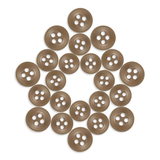 Twenty-one Replacement Shirt Buttons with an anti-glare matte finish are arranged in a star or pentagon shape on a white background.
